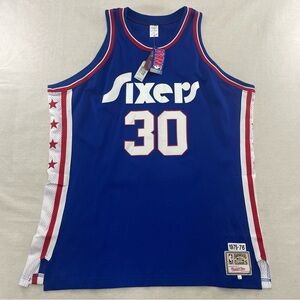NEW NWT MITCHELL NESS 1975-76 RED WHITE BLUE SIXERS McGINNIS NBA JERSEY SIZE 54
